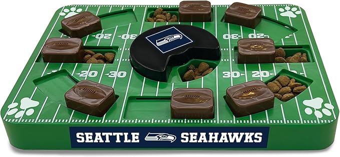 NFL Seattle Seahawks Dog Puzzle Treat Toy | Officially Licensed | Interactive IQ Feeder