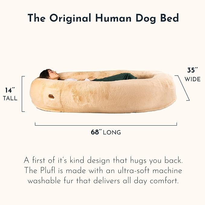 Plufl Human Dog Bed | Memory Foam Nap Pod for Adults & Pets