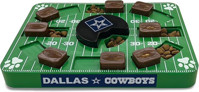 NFL Dallas Cowboys Dog Puzzle Toy — Interactive Slow Feeder & Treat Dispenser