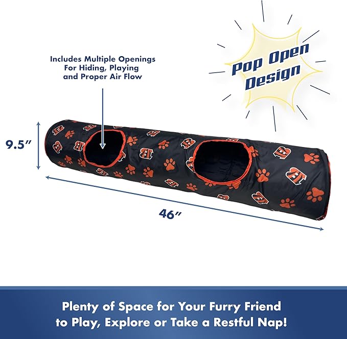 Cincinnati Bengals NFL Cat Tunnel with Catnip Football