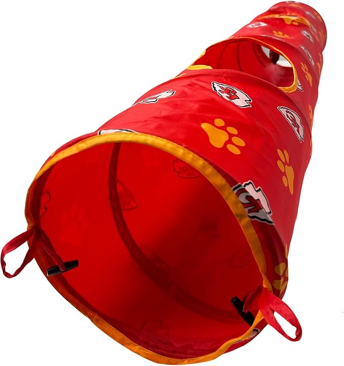 Kansas City Chiefs NFL Cat Tunnel with Catnip Football