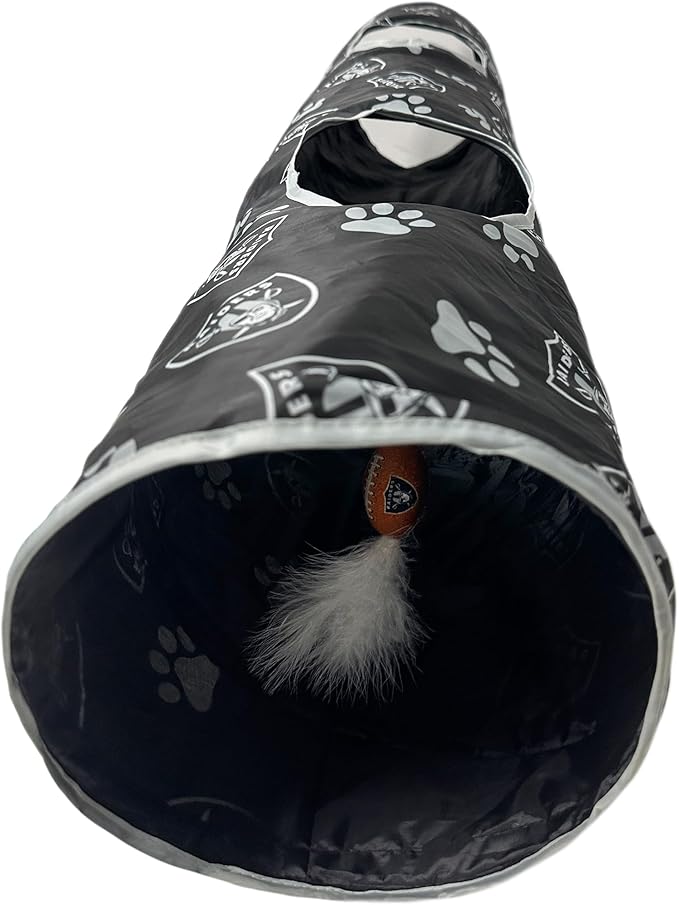 Las Vegas Raiders NFL Cat Tunnel with Catnip Football