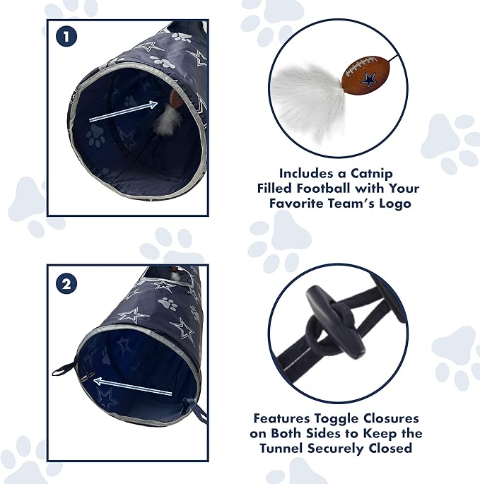 Dallas Cowboys NFL Cat Tunnel with Catnip Football