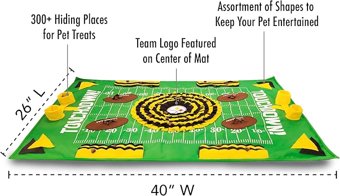 NFL Pittsburgh Steelers Dog Snuffle Mat | Officially Licensed | Slow Feeder Puzzle Toy