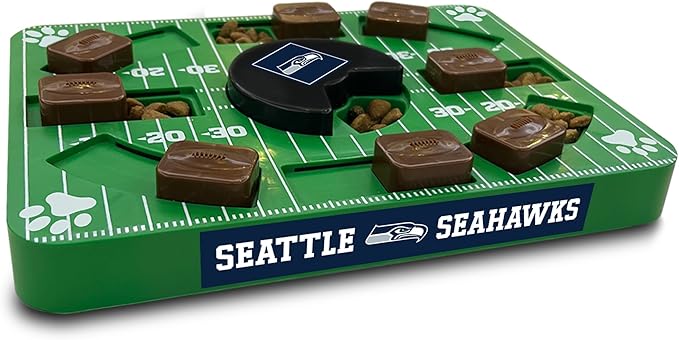 NFL Seattle Seahawks Dog Puzzle Treat Toy | Officially Licensed | Interactive IQ Feeder