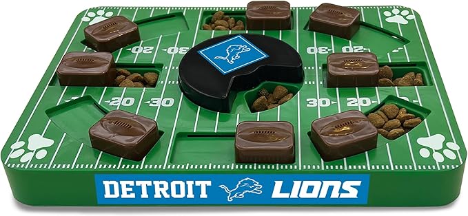 NFL Detroit Lions Dog Puzzle Treat Toy | Officially Licensed | Interactive IQ Feeder