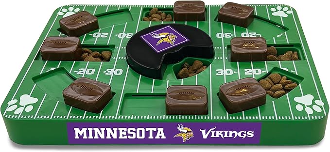 NFL Minnesota Vikings Dog Puzzle Toy — Interactive Slow Feeder & Treat Dispenser