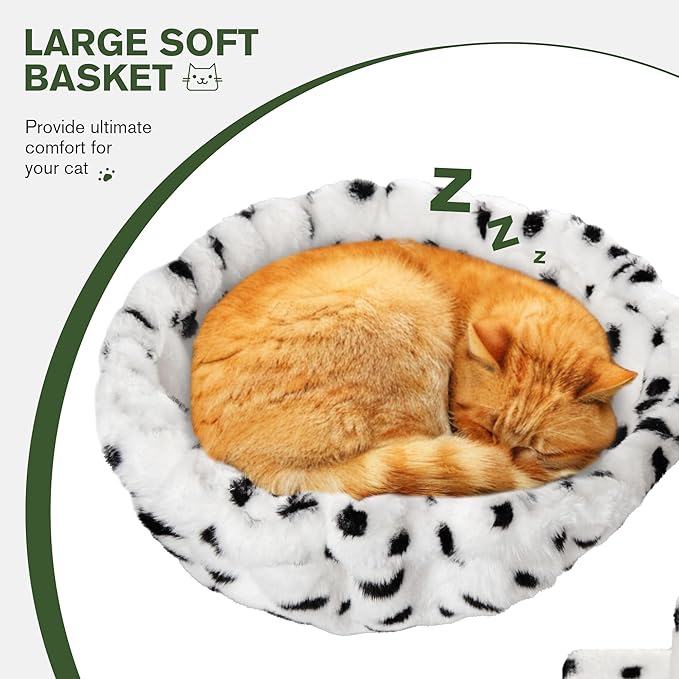 MUTICOR 66" Multi-Level Cat Tree — Plush Perches, Condo, Hammock & Sisal Posts for Large Indoor Cats (White & Black)