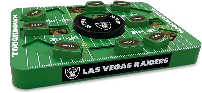 NFL Las Vegas Raiders Dog Puzzle Toy — Interactive Slow Feeder & Treat Dispenser