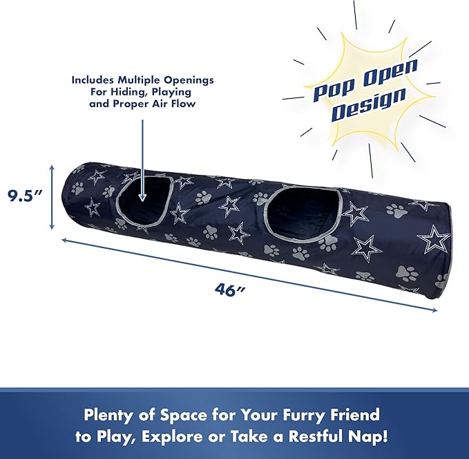 Dallas Cowboys NFL Cat Tunnel with Catnip Football