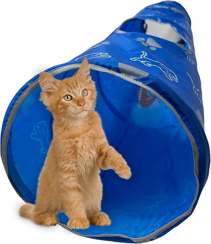 Detroit Lions NFL Cat Tunnel with Catnip Football