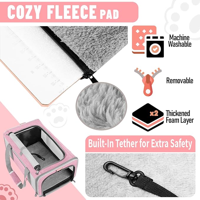 Soft-Sided Pet Travel Carrier | Up to 20 lbs | 5-Sided Mesh Ventilation