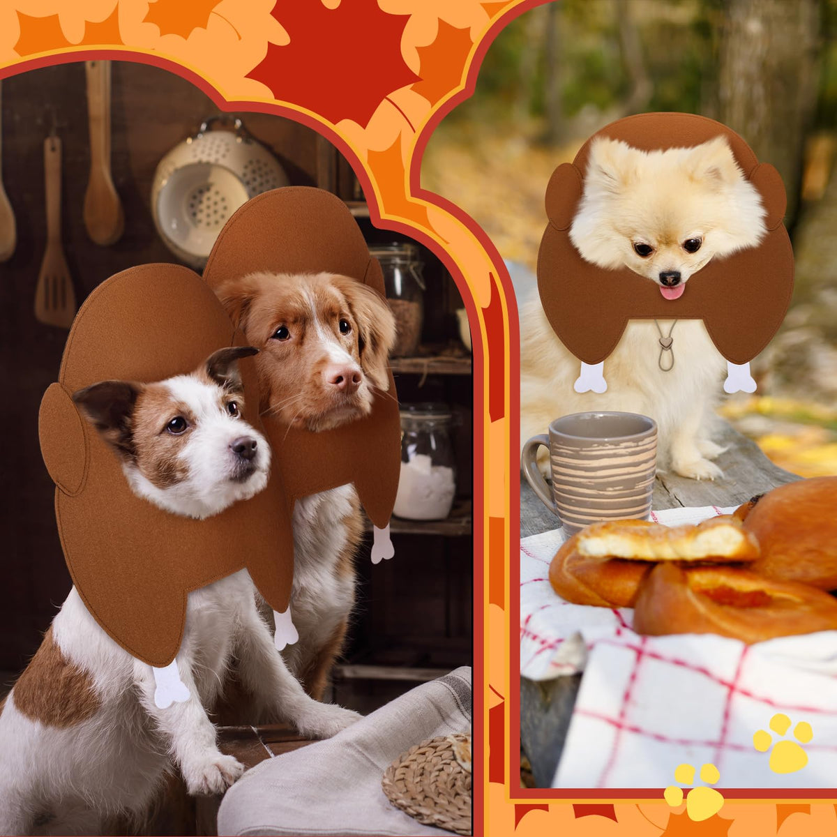 Thanksgiving Turkey Hat for Dogs & Cats | Adjustable Felt Costume