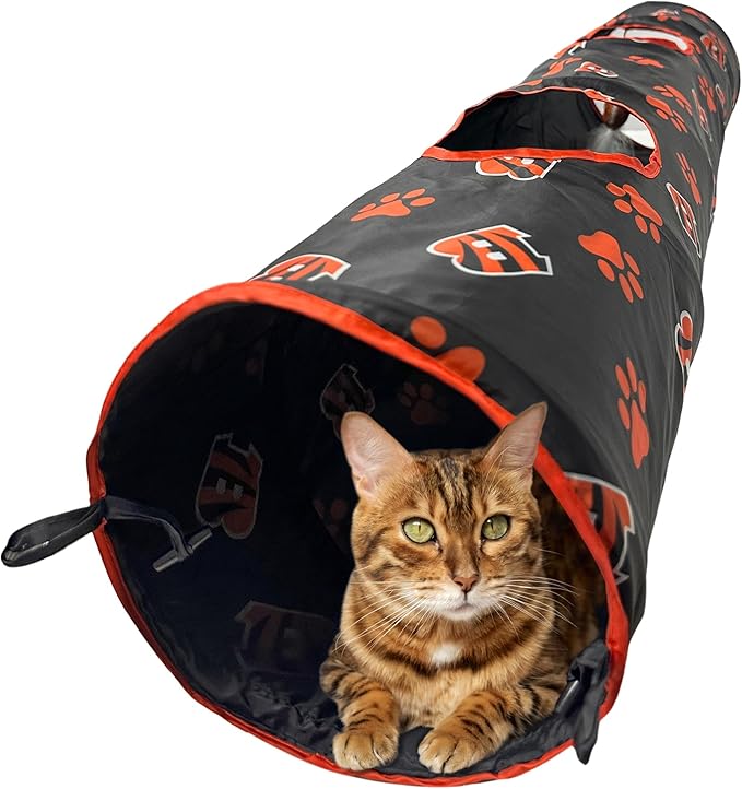 Cincinnati Bengals NFL Cat Tunnel with Catnip Football