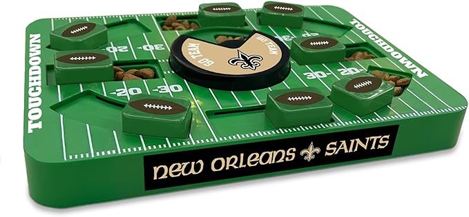 NFL New Orleans Saints Dog Puzzle Treat Toy | Large Size | Officially Licensed | Interactive IQ Feeder
