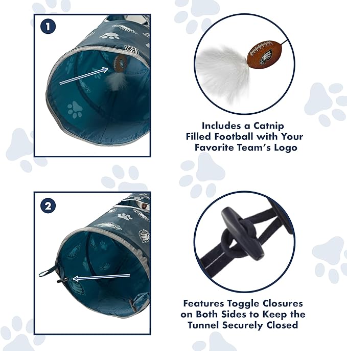 Philadelphia Eagles NFL Cat Tunnel with Catnip Football