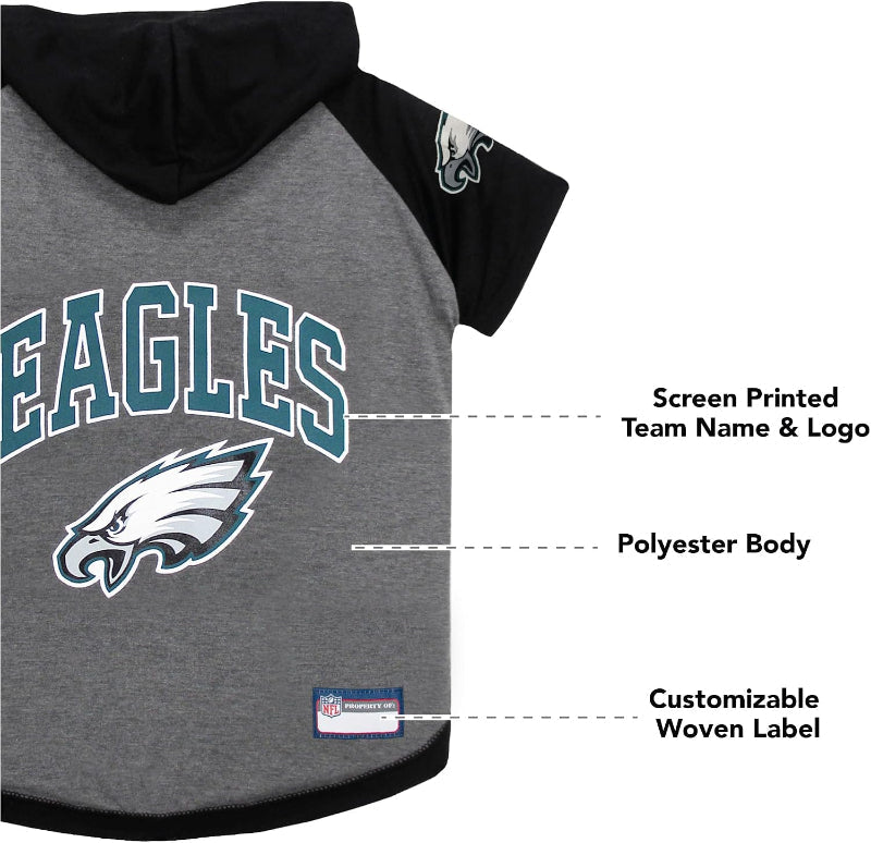 NFL Philadelphia Eagles Dog Hoodie Tee — Officially Licensed Pet Sweatshirt (XS–L)