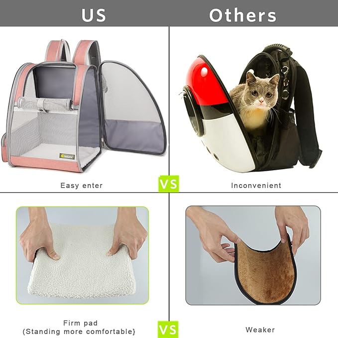 Bubble Window Pet Carrier Backpack | Cats & Dogs up to 18 lbs | Mesh Pink