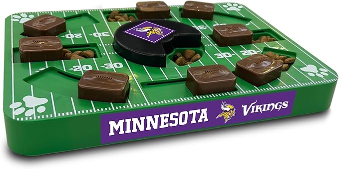 NFL Minnesota Vikings Dog Puzzle Toy — Interactive Slow Feeder & Treat Dispenser