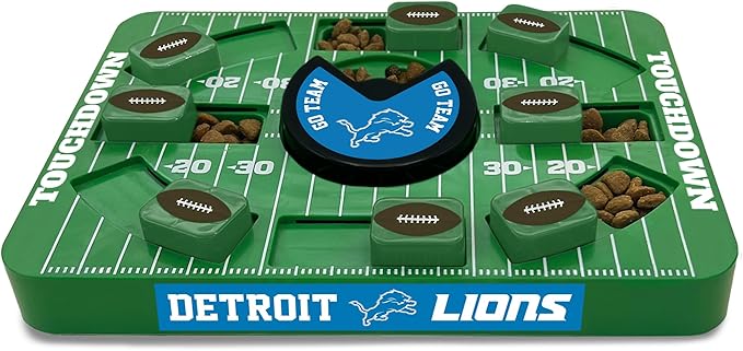 NFL Detroit Lions Dog Puzzle Toy — Large Interactive Slow Feeder & Treat Dispenser