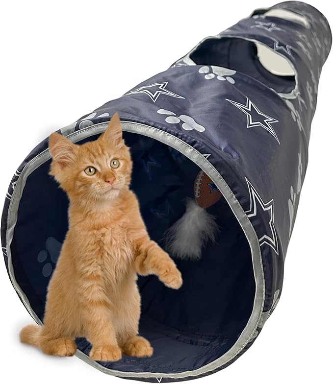 Dallas Cowboys NFL Cat Tunnel with Catnip Football