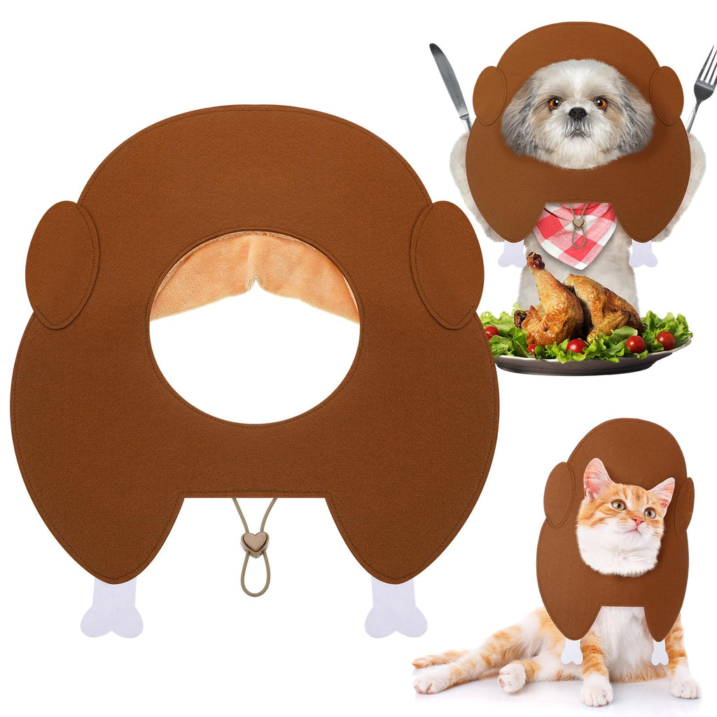 Thanksgiving Turkey Hat for Dogs & Cats | Adjustable Felt Costume