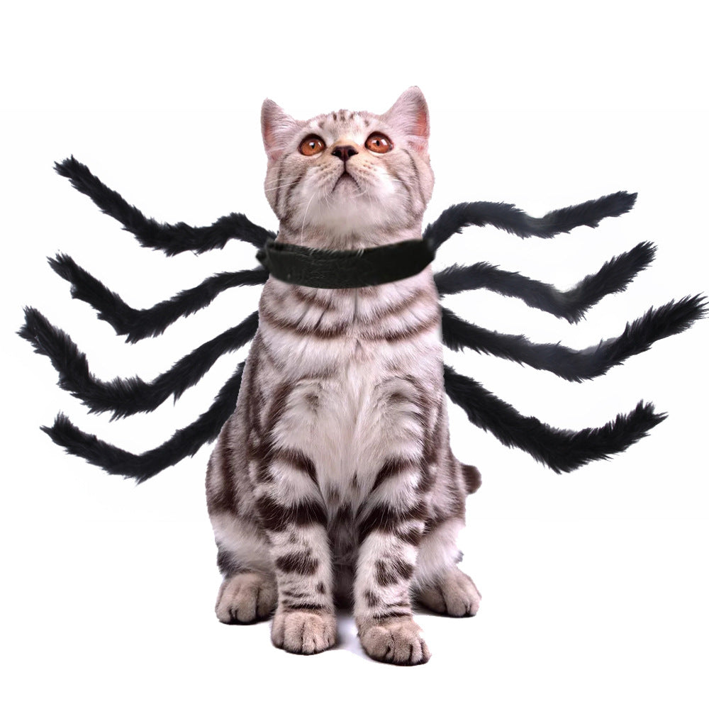 Spider Dog Costume Harness | Cat Halloween Costume | Adjustable Pet Spider Outfit S–XL