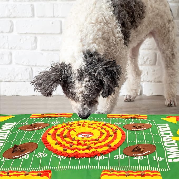 NFL Kansas City Chiefs Dog Snuffle Mat | Officially Licensed | Slow Feeder Puzzle Toy