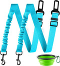 Retractable Dog Car Seat Belt – Adjustable Safety Harness Leash (2-Pack, Teal)