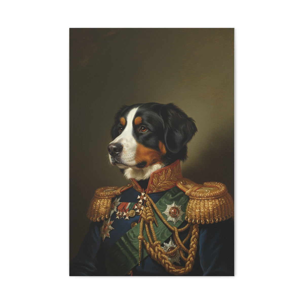 Custom Regal Dog Portrait Canvas Print