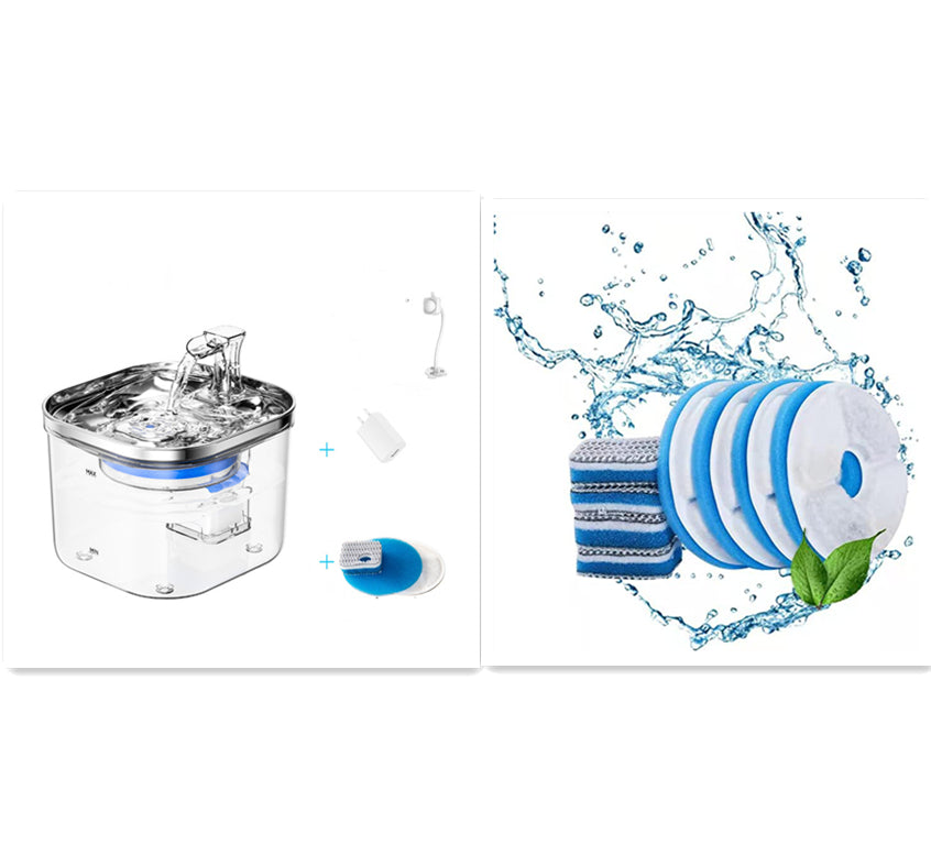Stainless Steel Pet Water Fountain | Auto-Circulating | Dogs & Cats