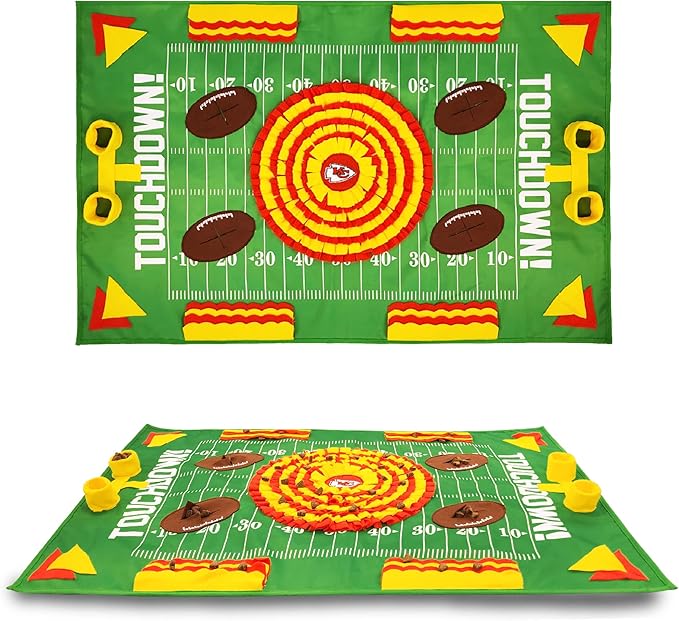 NFL Kansas City Chiefs Dog Snuffle Mat | Officially Licensed | Slow Feeder Puzzle Toy