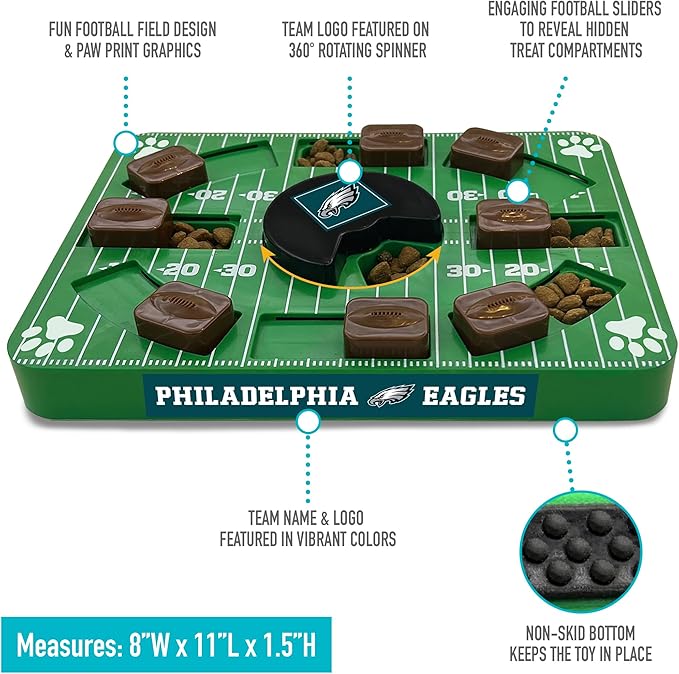 NFL Philadelphia Eagles Dog Puzzle Treat Toy | Officially Licensed | Interactive IQ Feeder