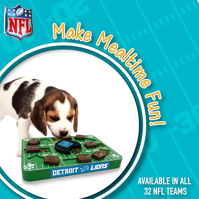 NFL Detroit Lions Dog Puzzle Treat Toy | Officially Licensed | Interactive IQ Feeder