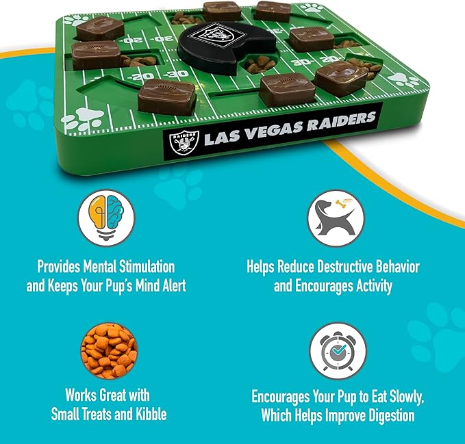 NFL Las Vegas Raiders Dog Puzzle Treat Toy | Officially Licensed | Interactive IQ Feeder