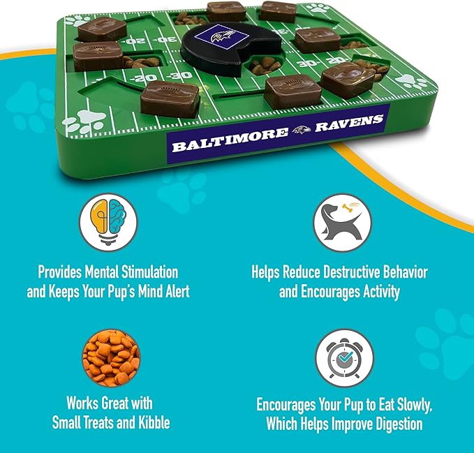 NFL Baltimore Ravens Interactive Puzzle Treat Toy for Dogs