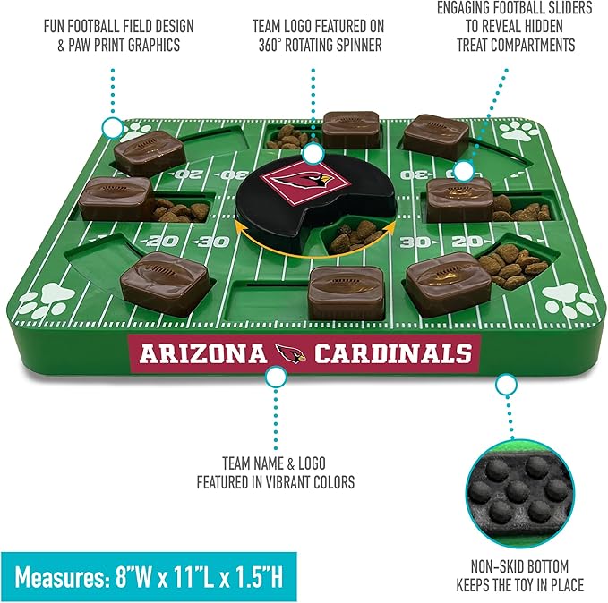 NFL Arizona Cardinals Interactive Puzzle Treat Toy for Dogs
