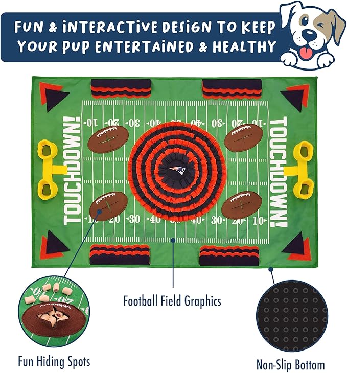 NFL New England Patriots Dog Snuffle Mat | Officially Licensed | Slow Feeder Puzzle Toy