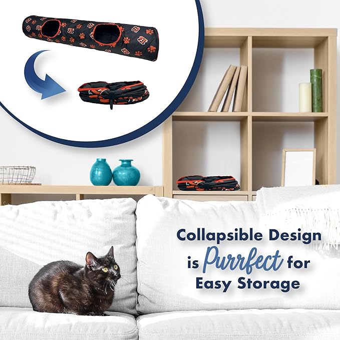 Cincinnati Bengals NFL Cat Tunnel with Catnip Football