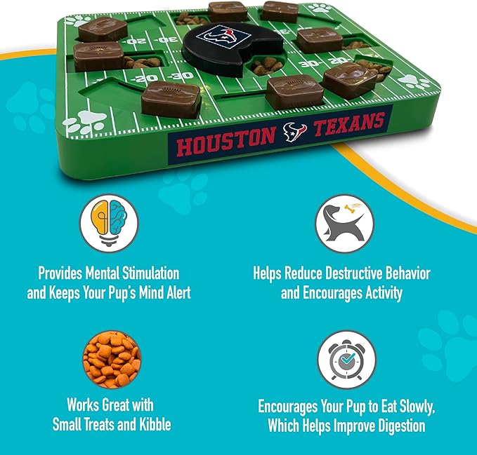 NFL Houston Texans Dog Puzzle Toy — Interactive Slow Feeder & Treat Dispenser