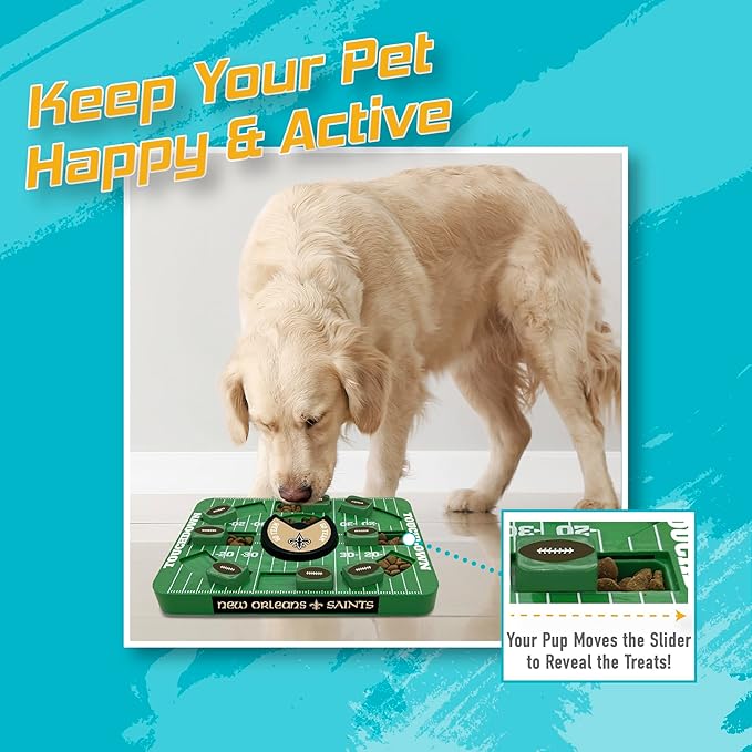 NFL New Orleans Saints Dog Puzzle Treat Toy | Large Size | Officially Licensed | Interactive IQ Feeder