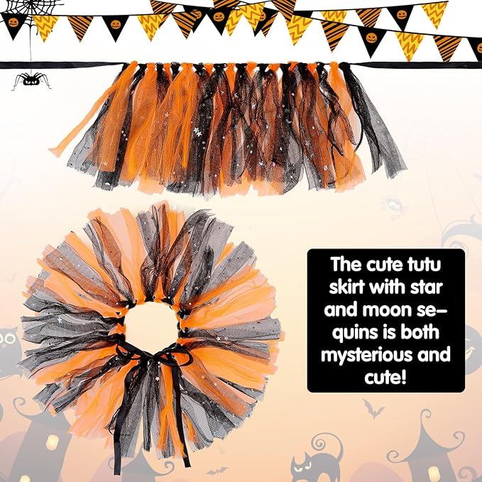 Halloween Dog Costume Set | Bandana, Hat & Tutu Skirt (3-Piece) | Size S
