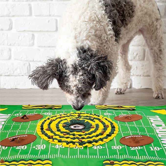 NFL Green Bay Packers Dog Snuffle Mat | Officially Licensed | Slow Feeder Puzzle Toy