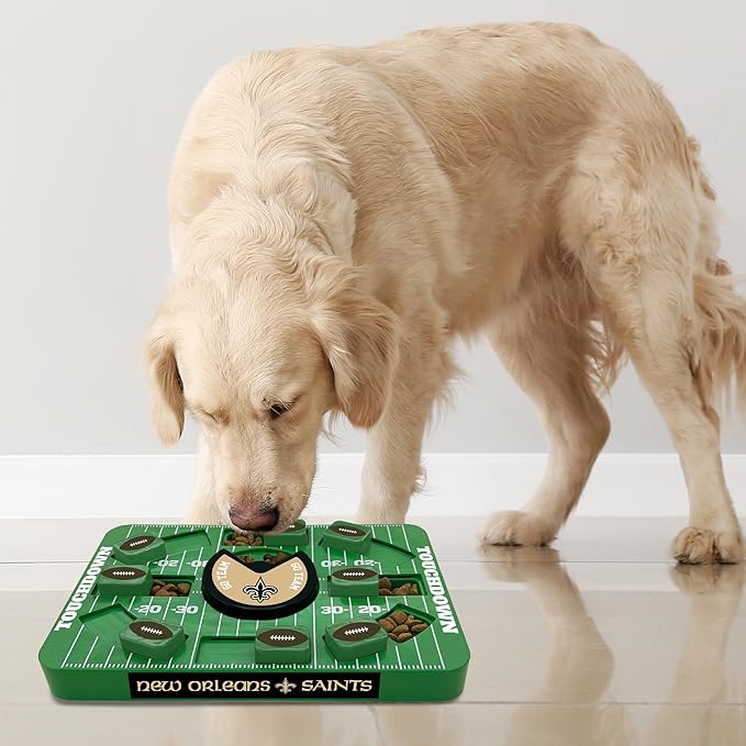 NFL New Orleans Saints Dog Puzzle Treat Toy | Large Size | Officially Licensed | Interactive IQ Feeder