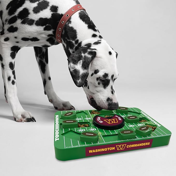 NFL Washington Commanders Dog Puzzle Toy — Large Interactive Slow Feeder & Treat Dispenser