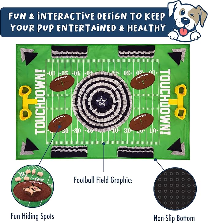 NFL Dallas Cowboys Dog Snuffle Mat | Officially Licensed | Slow Feeder Puzzle Toy