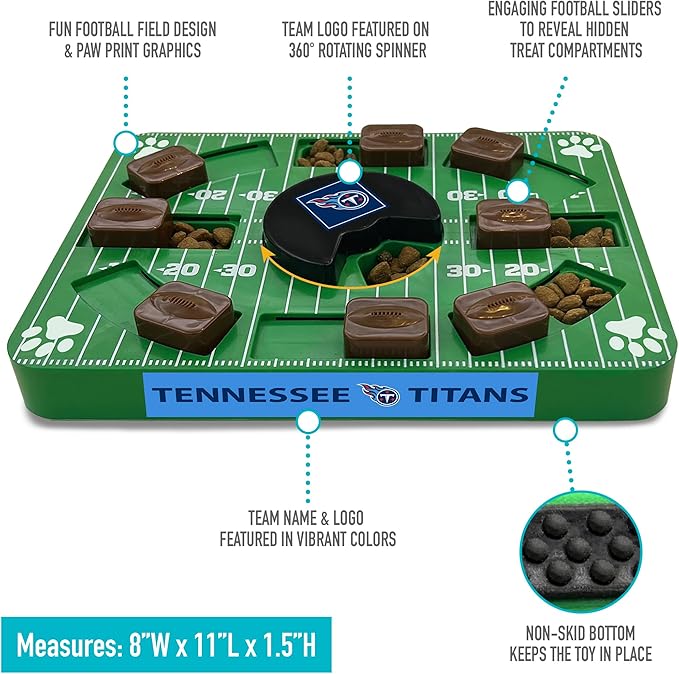 NFL Tennessee Titans Dog Puzzle Treat Toy | Officially Licensed | Interactive IQ Feeder