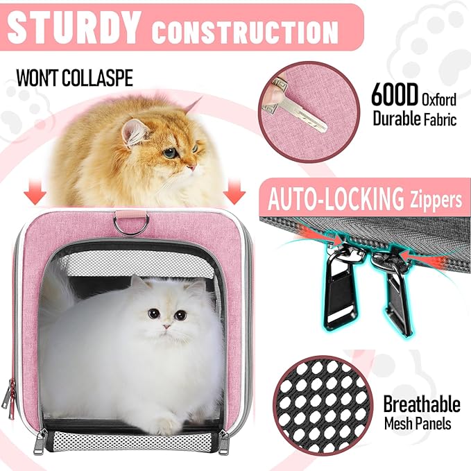 Soft-Sided Pet Travel Carrier | Up to 20 lbs | 5-Sided Mesh Ventilation