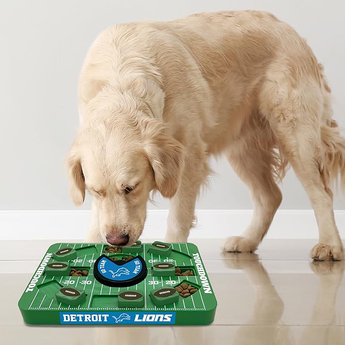 NFL Detroit Lions Dog Puzzle Toy — Large Interactive Slow Feeder & Treat Dispenser