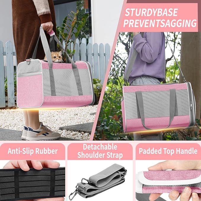 Soft-Sided Pet Travel Carrier | Up to 20 lbs | 5-Sided Mesh Ventilation